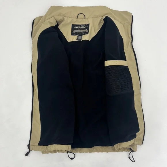 Eddie Bauer Mens Size L Tall Vest Kahki Tan Full Zip Outdoor Outfitter Full Zip‎ - Picture 2 of 16